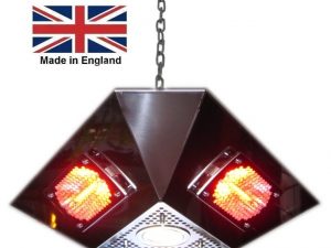 3 sided pendant heater with light