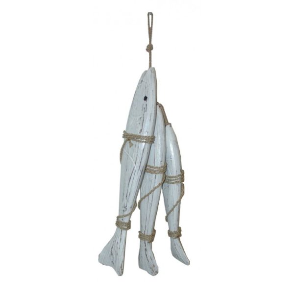 Set Of Three Giant Hanging Wooden Fish